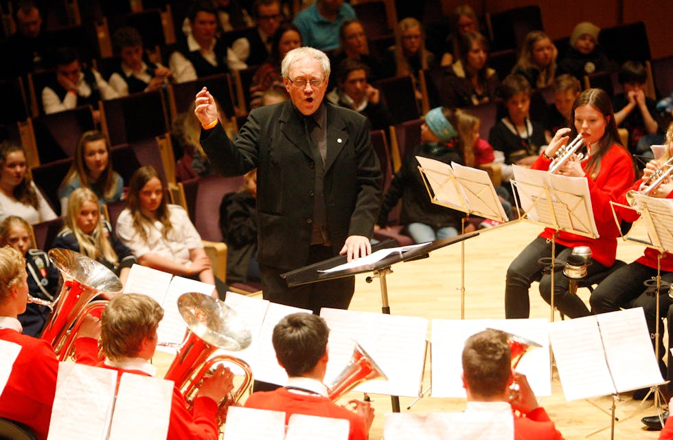 Førre musikkorps og dirigent Jakob Birk var berre eit halvt poeng frå sigeren i den gjævaste klassen under Rogalandsmeisterskapen for musikkorps. Foto: Alf-Einar Kvalavåg