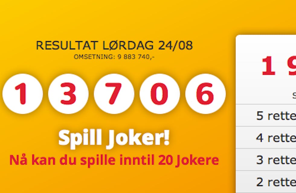 Sånn ser det ut når ein Tysværbu vinn i Joker.