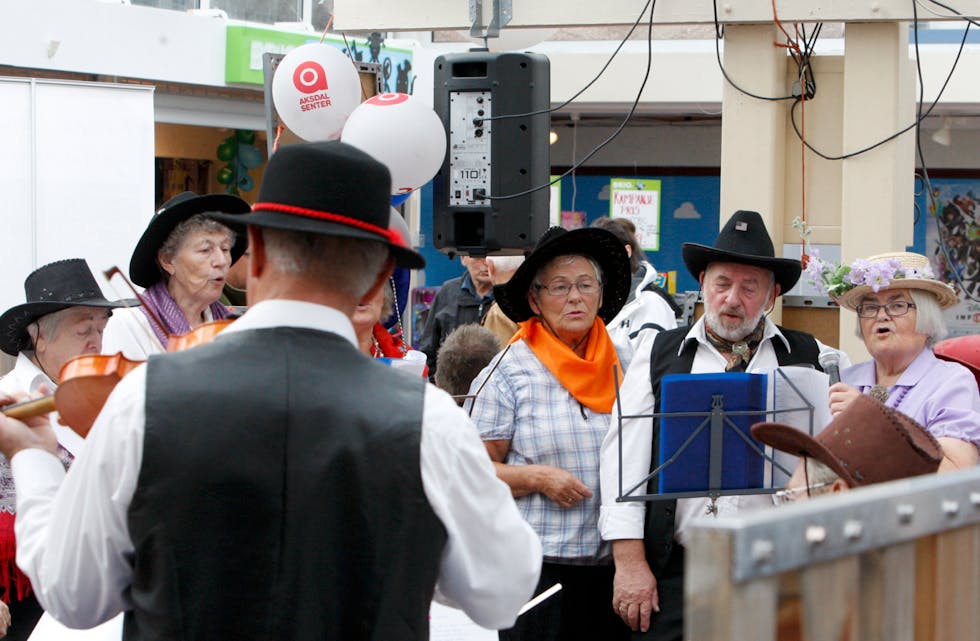Mange hadde møtt fram i Aksdal for å få  med seg landsbyfesten. Foto: Alf-Einar Kvalavåg