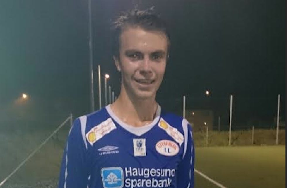 Petter Kvamen Clausen debutertesåra to mål mot Moster. Foto: Aud Irene Eikemo
