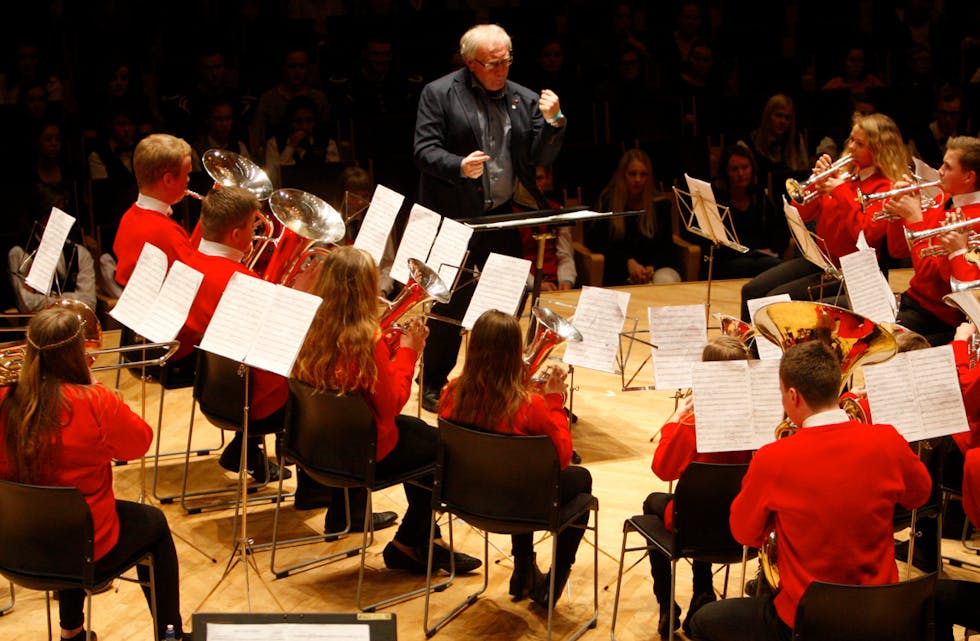 Det meste klaffa 100 prosent for dirigent Jakob Birk og Førre Musikkorps under årets RM. Dei vann 1. divisjon. Foto: Alf-Einar Kvalavåg