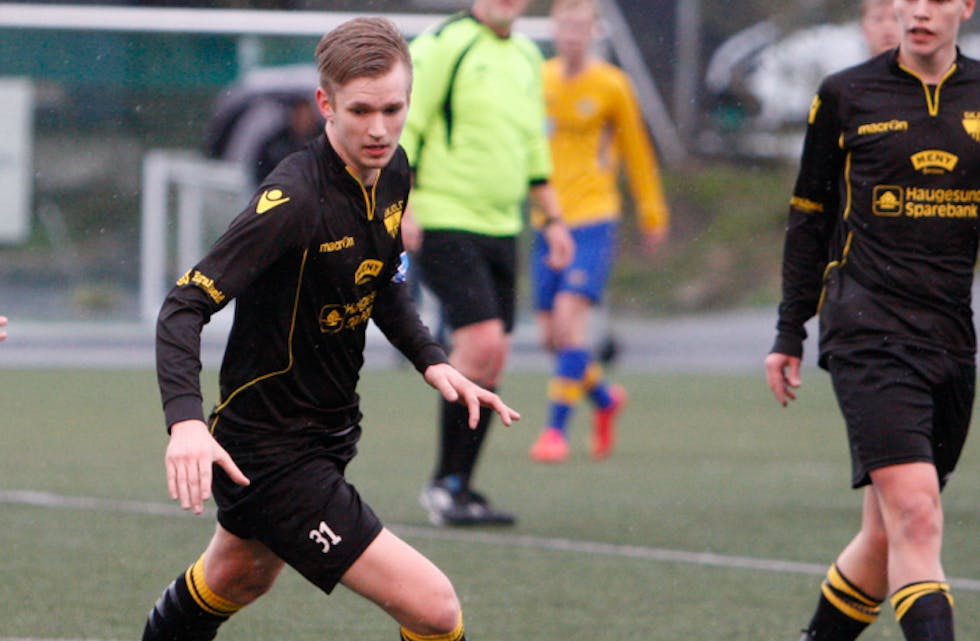 Aleksander Gundersen scoret to mål mot Haugaland. Foto: Alf-Einar Kvalavåg