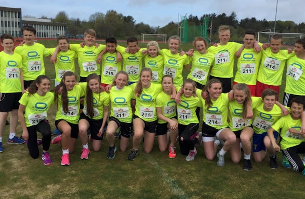 FUS i alt. Frakkagjerd ungdomsskule vann begge klassane under Tinestafetten. Foto: FUS