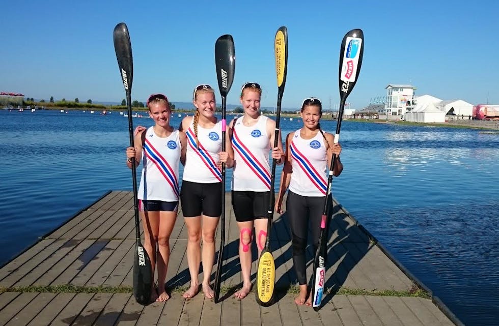 U23 laget: fv. Tiril Sande, Kristiane Spikkeland, Aurora Hofman, Christina Vedø