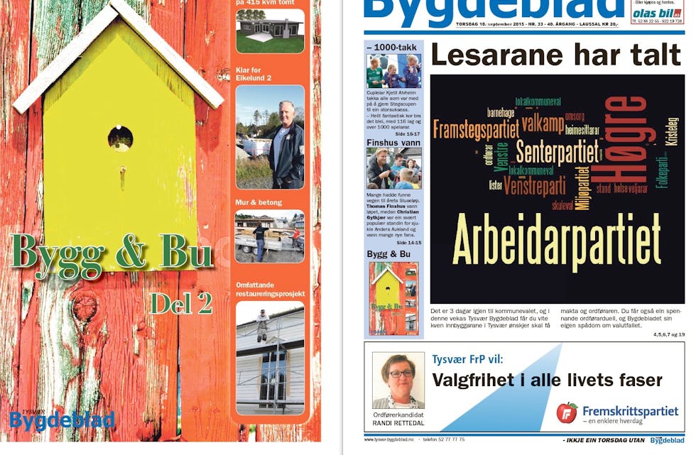 Historisk torsdag for Bygdebladet. 60 sider med papiravis.