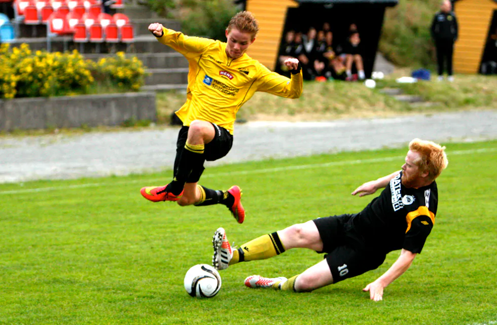 Berge Ohm skåra mot Skudenes då Skjold vann 4-1. Arkivfoto: Alf-Einar Kvalavåg