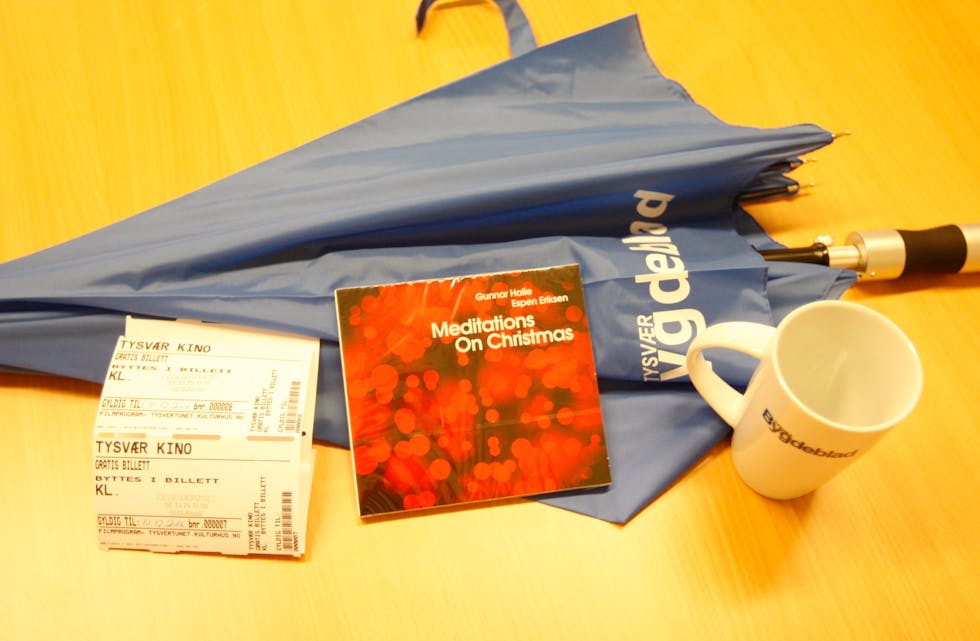 Premien som Rune Veim kan hente hos oss i Bygdebladet.