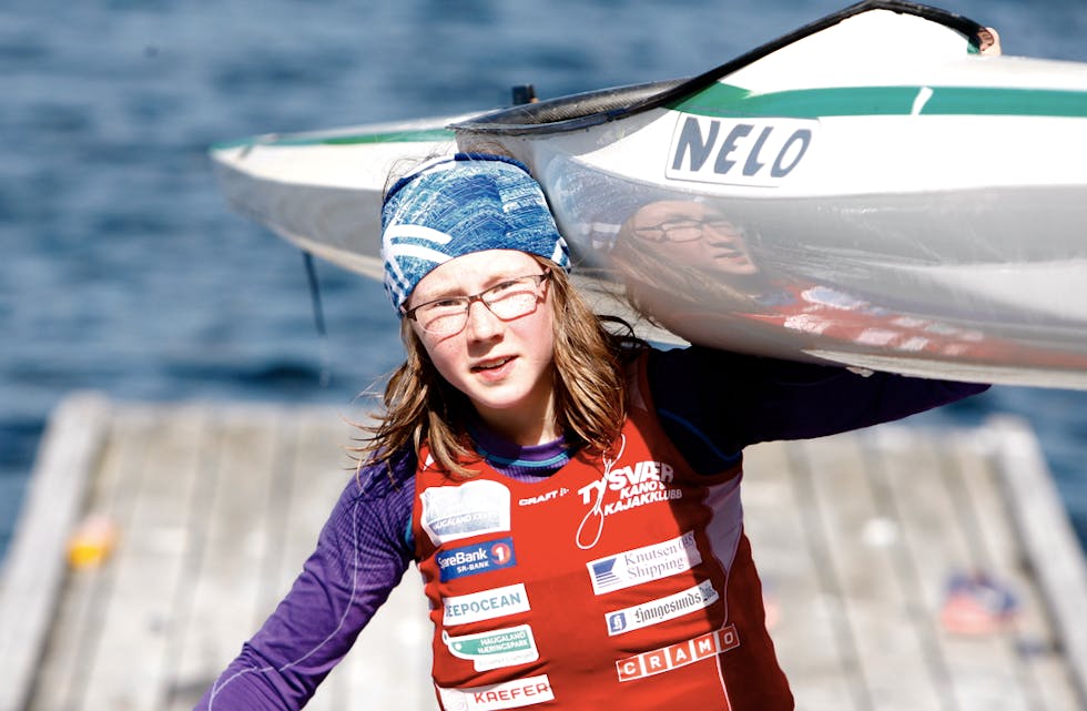 Elise Erland på vei på land etter nok en distanse under Norgescupen denne helgen. Foto: Alf-Einar Kvalavåg