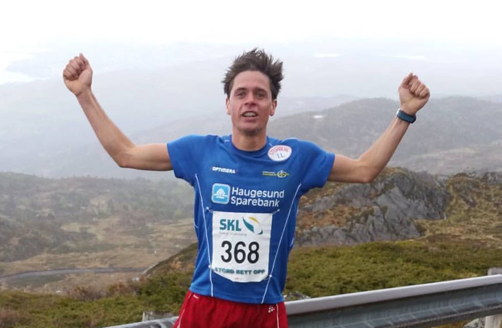 Så glad blir en etter kongeetappen på Tour de Stord. Thomas Finshus var helt suveren. Foto: Team Finshus