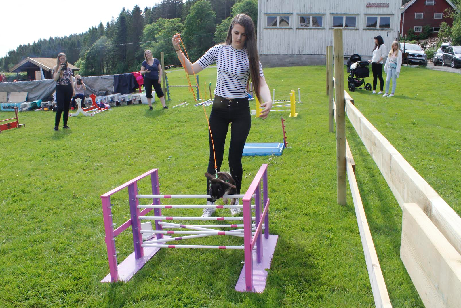 Kjersti Søvold og blandingskaninen Kyle vant andre omgang av kaninhoppingen.