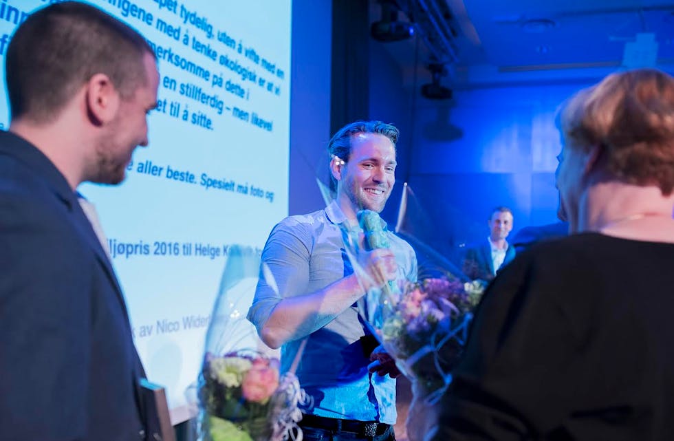 Vinneren av Coop Miljøpris 2016 er Helge Kallevik (26) fra Tysvær. Foto: Coop Norge