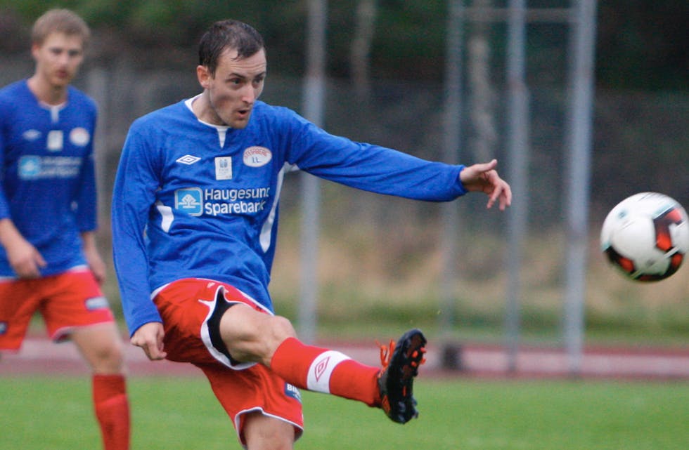 Dag Frode Tønnesen scoret kampen eneste mål i sluttminuttet. Stegaberg slo Bogafjell 1-0. Foto: Alf-Einar Kvalavåg