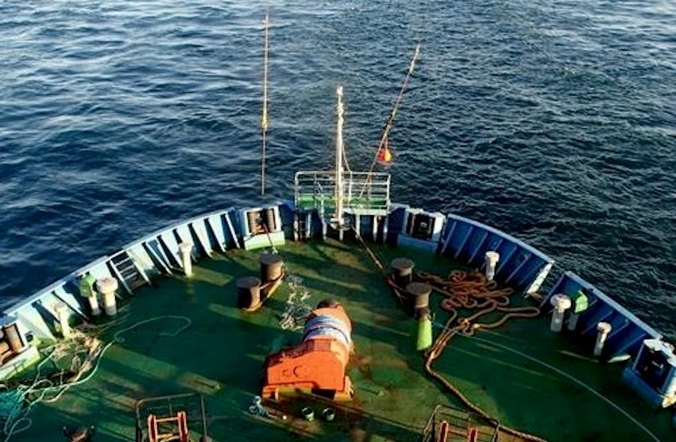 Bilde fra torsdagens slep til Gismarvik. Foto: Onar Jøsang/Kystverket