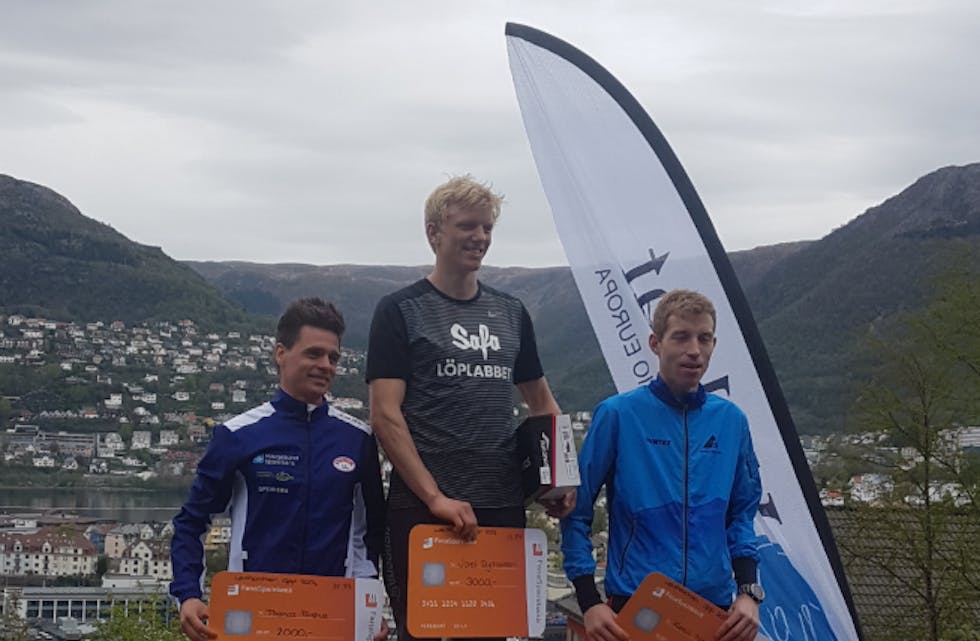 Joel Dyrhovden fra Samnanger foran Finshus, mens Ketil Monssen fra Bergen ble nummer tre. Foto: Ida Torvestad