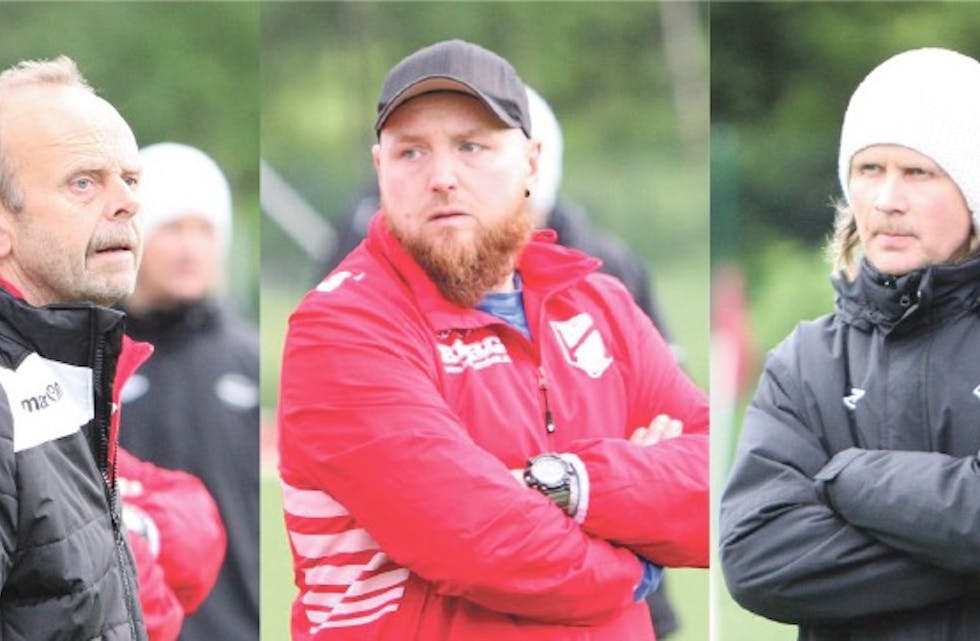 Leiv Askvig, Håvard Helgeland og Tor Gismarvik tar et nytt år som trenere i 6. divisjon. Foto: Alf-Einar Kvalavåg