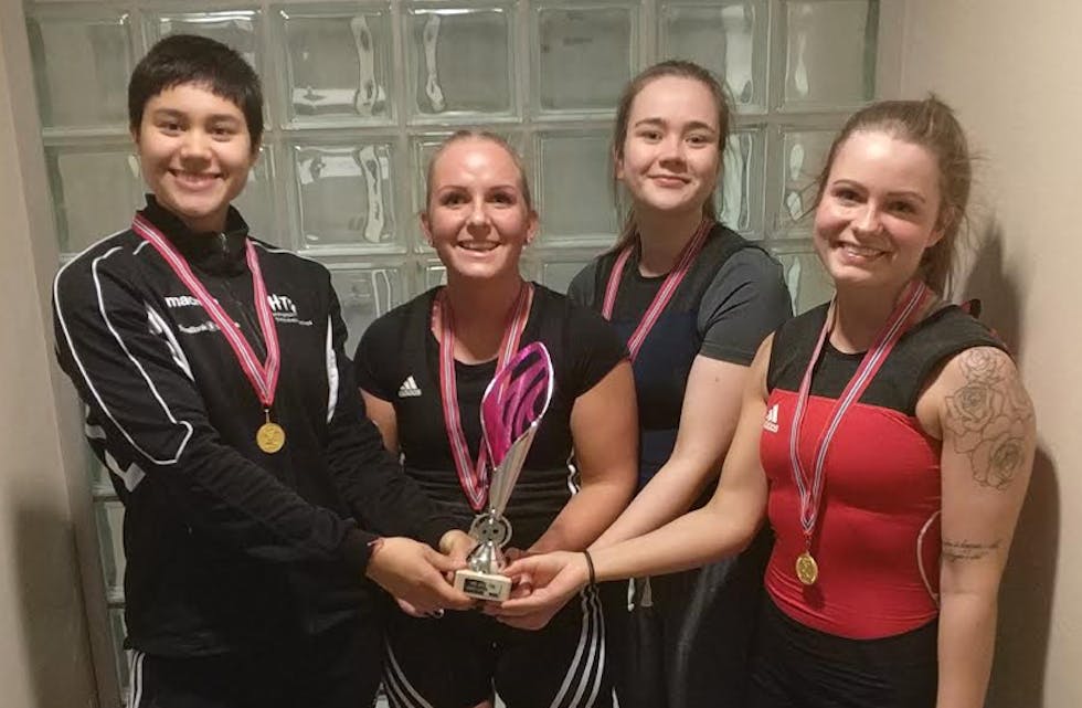 NM-vinnere fra Tysvær. Fra venstre Cecilie Nybru, Serina Eikemo Kallevik, Lone Austerheim Alice Bråtveit Kirketeig