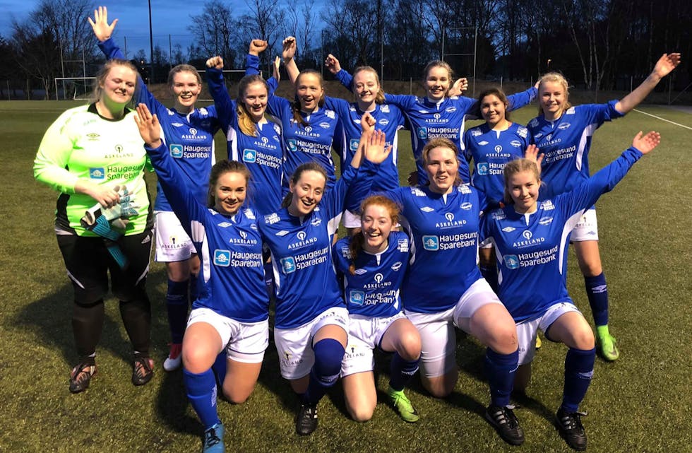 God grunn til å juble etter 2-1 over Vidar på bortebane. Falkeid-damene med fullklaff i første serierunde. Foto: Olav Askeland