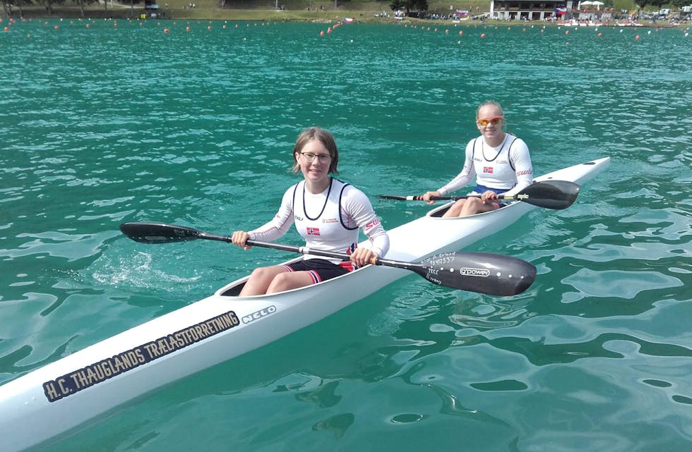 Elise og Thea etter semifinalen. Foto: privat