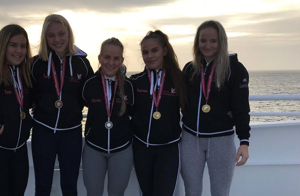 Jentene: Fra venstre: Tine Pedersen, Tuva Søral, Serina Eikemo Kallevik, Andrine Sandved Hestenes og Ida Vaka (Nora Ferkingstad Liknes mangler)