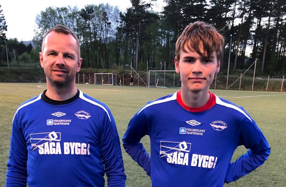 Den eldste og yngste Falkeid spillerne var de beste. Geir Espevik og Christoffer Rabben Larsen. Foto: Rolf Magne Bakken