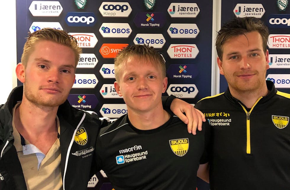Berge Ohm, Mats Steinsland (2) og Morten Bådsvik senket Klepp i 4-1-seieren. Foto: Turid Askeland