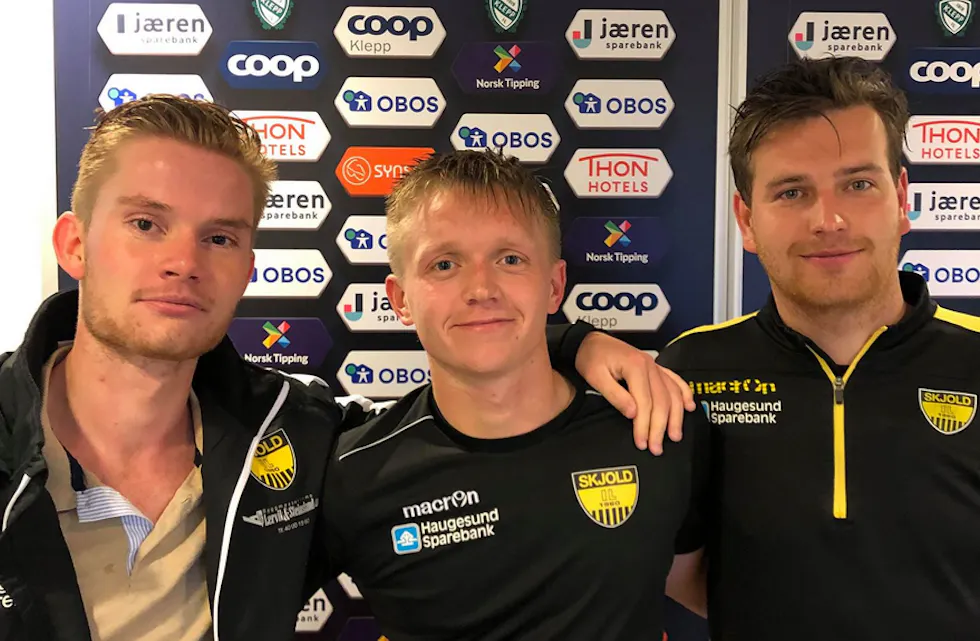 Berge Ohm, Mats Steinsland (2) og Morten Bådsvik senket Klepp i 4-1-seieren. Foto: Turid Askeland