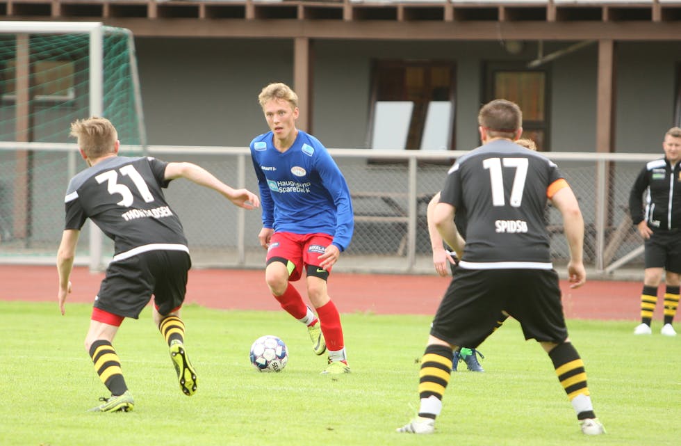 Espen Jansen var en av målscorerne i kveld i kampen som endte med 3-2-seier. Foto: Alf-Einar Kvalavåg