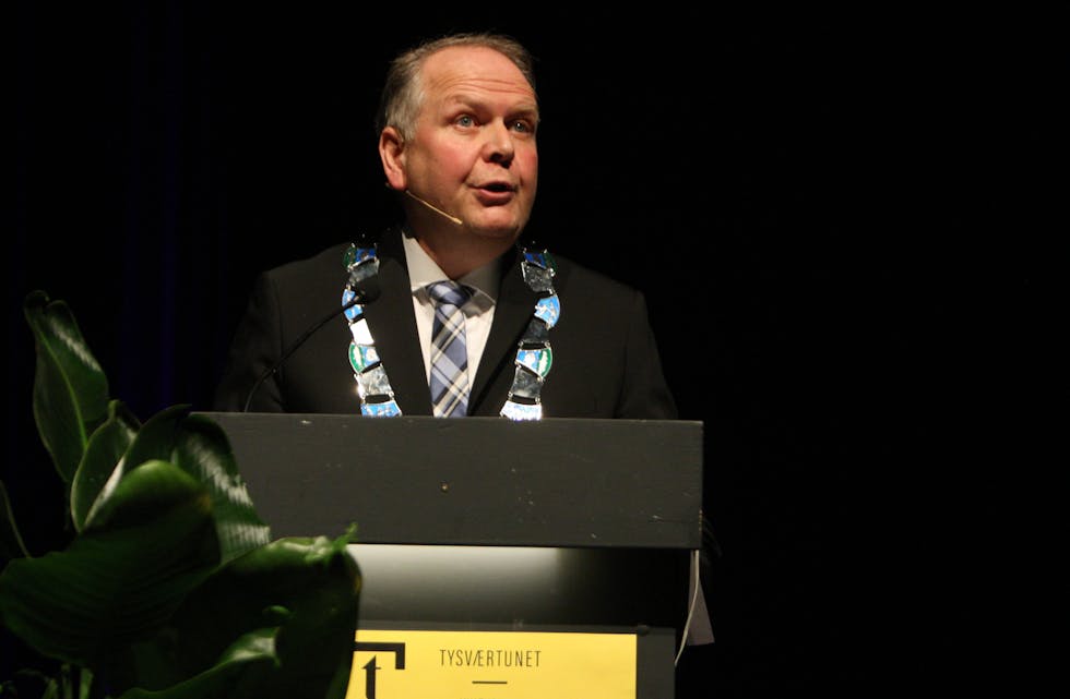 Ordfører Sigmund Lier var vertskap for årets nyttårsmottakelse. Foto: Alf-Einar Kvalavåg