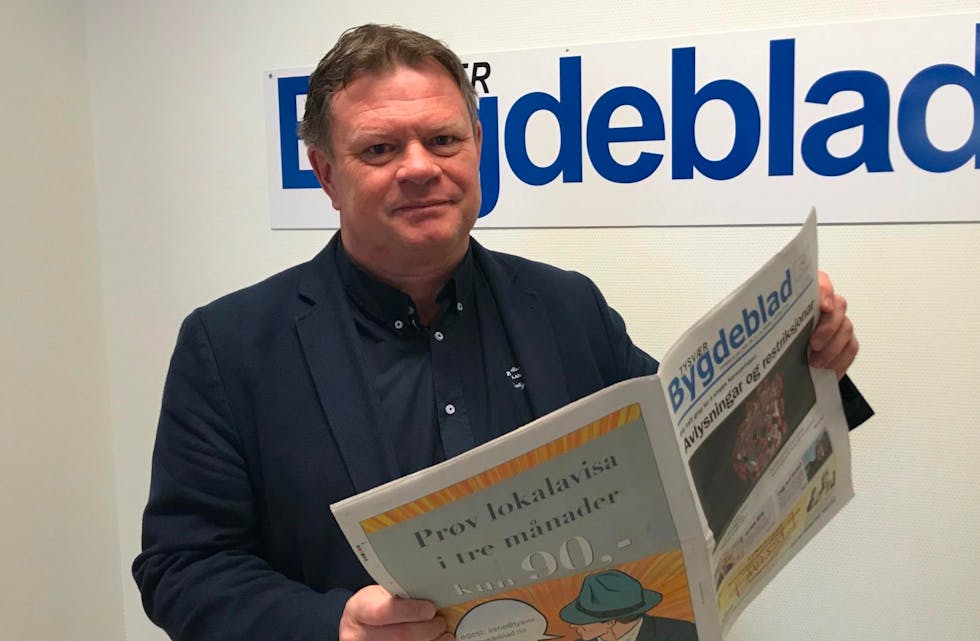 Alf-Einar Kvalavåg er redaktør i Tysvær Bygdeblad. Foto: Irene Stuhaug