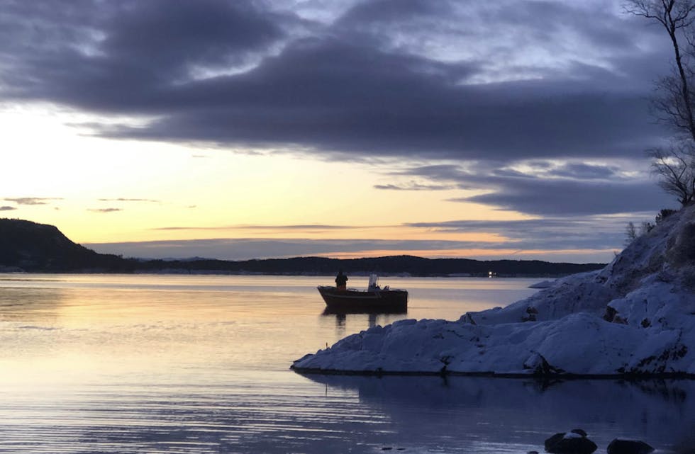 Fisketur i strålande vintervêr i Hervik. Foto: Kirsti Hervik