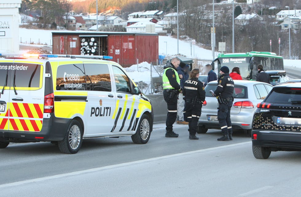 Politiet rykket ut til en trafikkulykke i Førre. Foto: Alf-Einar Kvaavåg