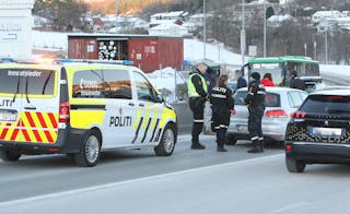 Politiet rykket ut til en trafikkulykke i Førre. Foto: Alf-Einar Kvaavåg