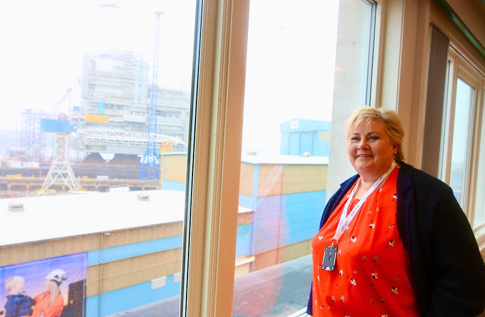 Statsminsiter Erna Solberg og resten av Høyre går en spennende kveld i møte. Blant forhåndsstemmene i Tysvær får partiet 18,57% av stemmene. Bare slått av AP. Foto: Alf-Einar Kvalavåg