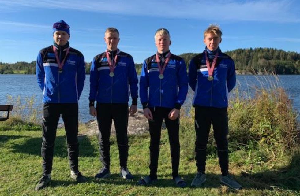 K4 1000m U18 herrer: fv. Nicolai Lønning, Sander Askeland, Emil Fjeldheim, Gudmund Staupe, Foto:  Nils Olav Fjeldheim