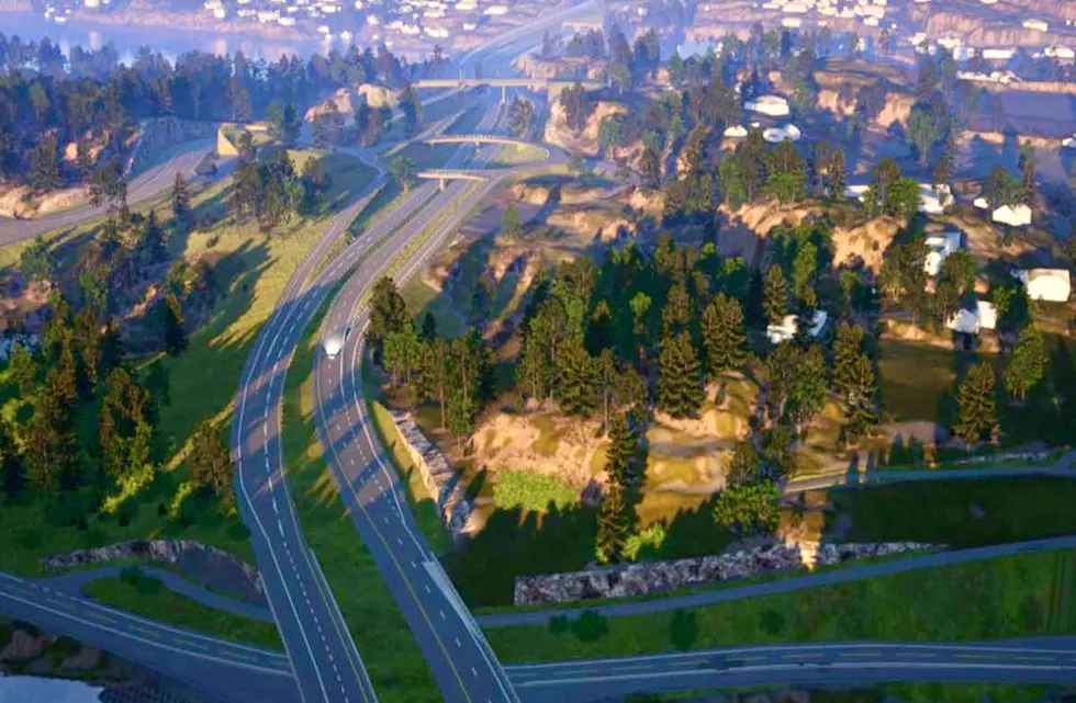 Firefeltsvegar krev mykje plass og gode planar. Nå er strekninga frå Bokn i retning Bergen komme eit steg vidare.
Ill: Statens Vegvesen