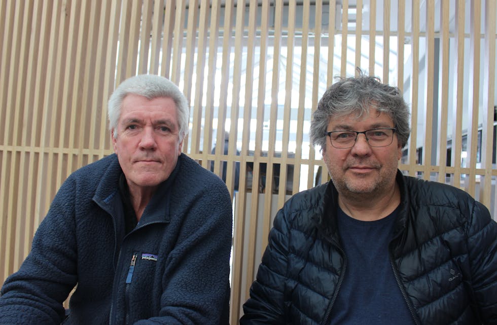 Sveinung Birkeland og Vidar Akselsen er dypt bekymret over situasjonen i Ukraina, - både for landet og for kjære som bor der. Foto: Marit Tvedt