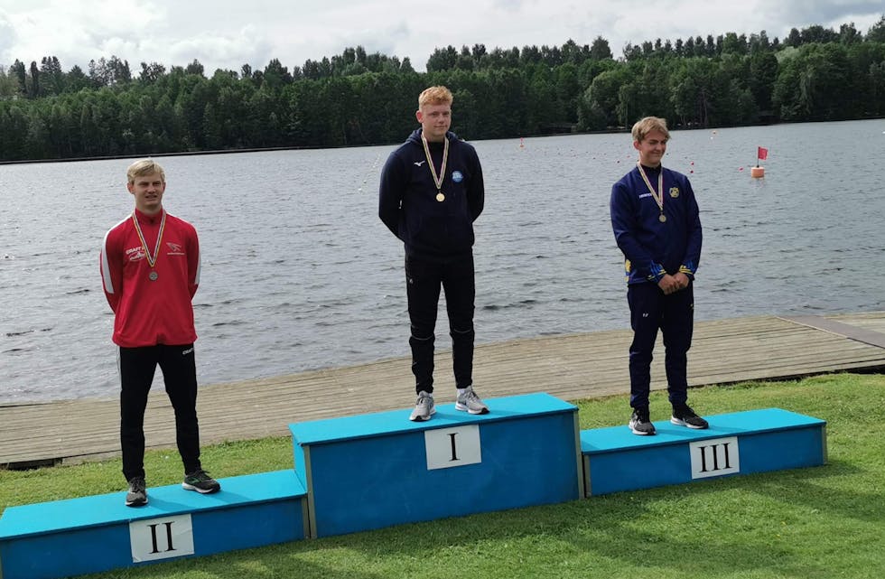 I U16 klassen for guttene imponerte Kjerand Helgesen da han ble nordisk mester på K1 200m.