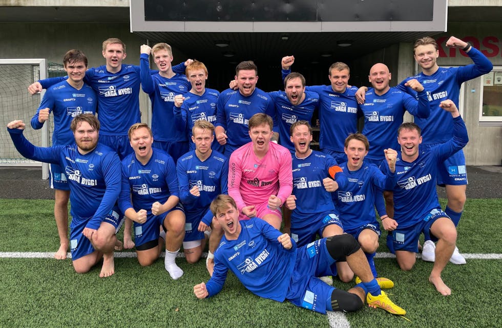 Falkeid slo Ølen og ble nummer to i 6. divisjon. Sterk innsats av laget i en pulje med mange gode lag. Foto: Falkeid IL