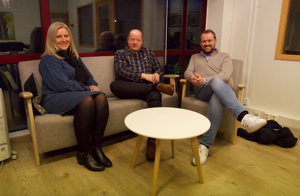 Monika Lindanger, Ola Steinar Apeland og Svein Ove Vetrhus tok turen innom Bygdebladet for å presentere Høgre si foreløpige liste til valet i 2023.
Foto: Alf-Einar Kvalavåg