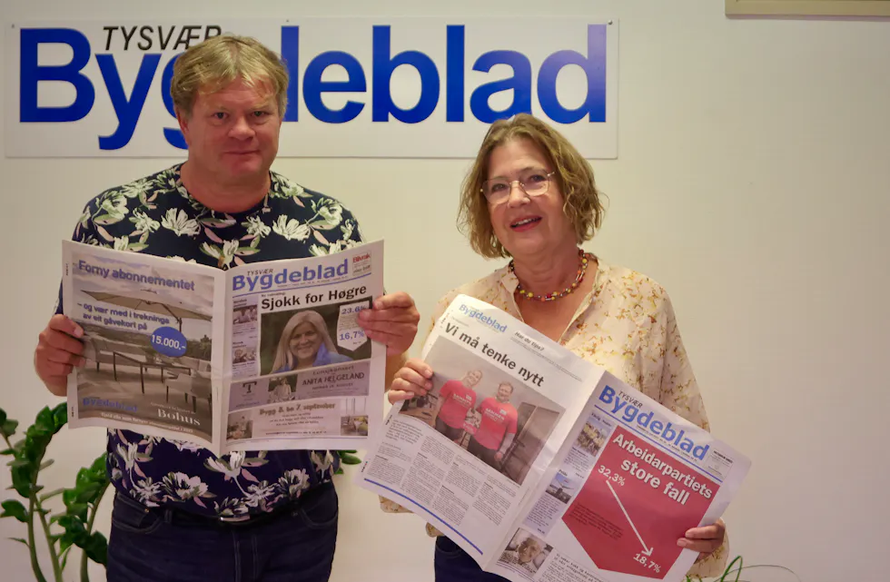 Tysvær Bygdeblad følger valgkvelden fra Rådhuset. Redaktør Alf-Einar Kvalavåg og journalist Marit Tvedt er på plass fra klokken 20. Foto: Ada Sandvig