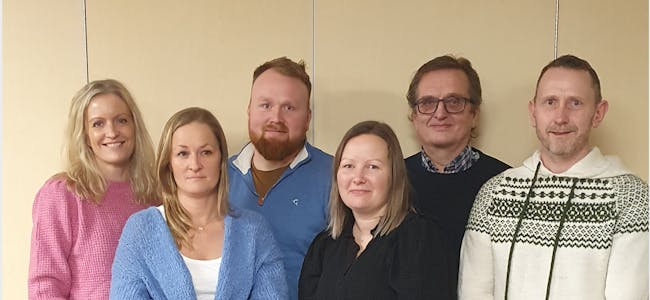Birgith Lilleskog, Hilde K Håland, Jan Egil Austerheim, (1.vara), Carine Aas, Erlend Dale og ny leiar, Bjarne Vierdal.