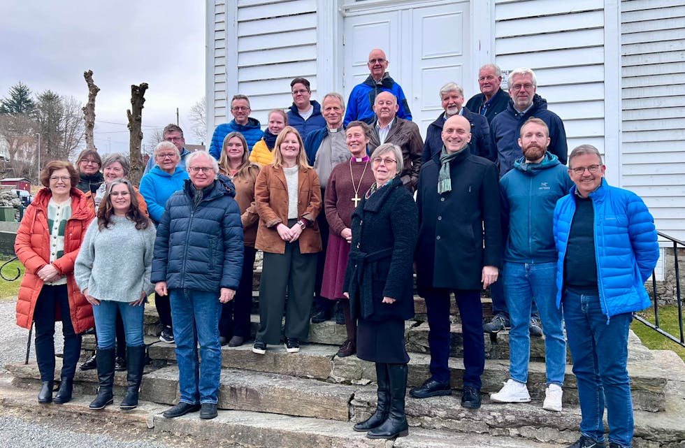 Biskop Anne Lise Ådnøy er i desse dagar på ein rundtur i Tysvær og Bokn. Foto: privat
