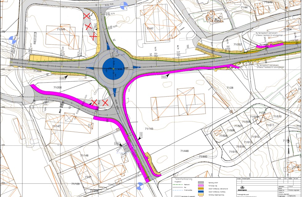Den nye teikninga frå Statens Vegvesen har opna for vegløysing til Høgahaug. Gang- og sykkelsti er tatt med, og buss-stoppet lengst mot Førre vil måtte flyttast. Den kommunale vegen mot skule og barnehage må oppgraderast med gang- og sykkelsti som ikkje er teikna inn på skissa.