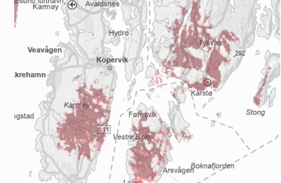 Kartet viser hvor det er problemer for Telenor i morgentimene.