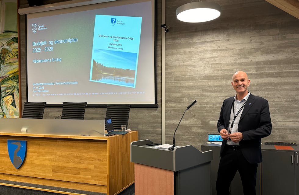 Rådmannens presentasjon av forslag til budsjett og økonomiplan 2025-2028. Foto: Martine Valen/TK