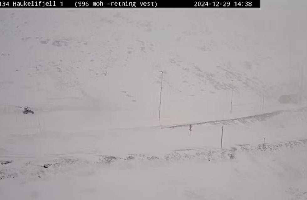 Haukelifjell søndag 29. desember. Foto: Statens Vegvesen/Grannar
