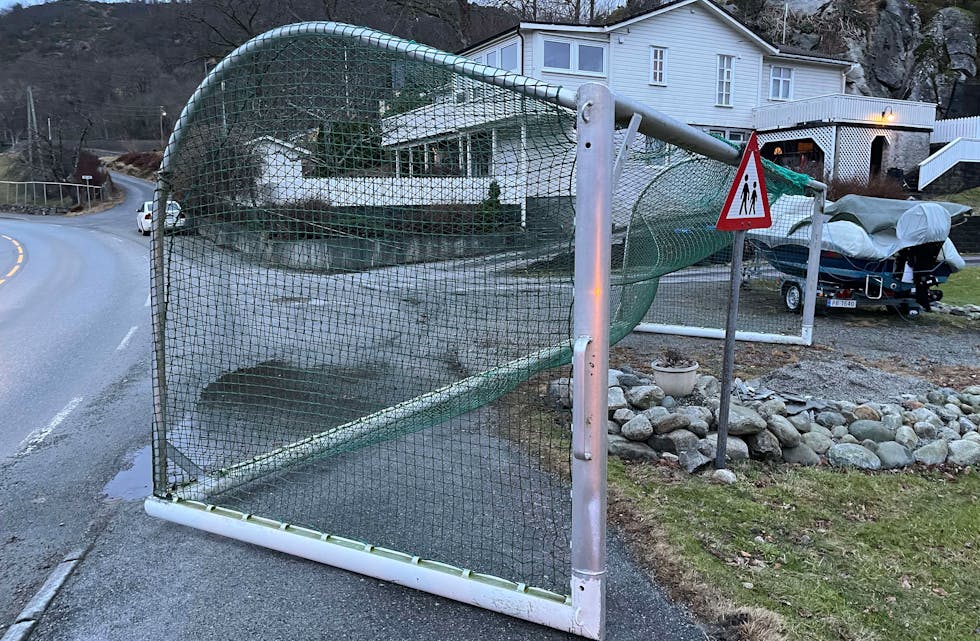 Her endte ferden. Det gikk bra, men fv. 515 gjennom Grinde er godt trafikkert.