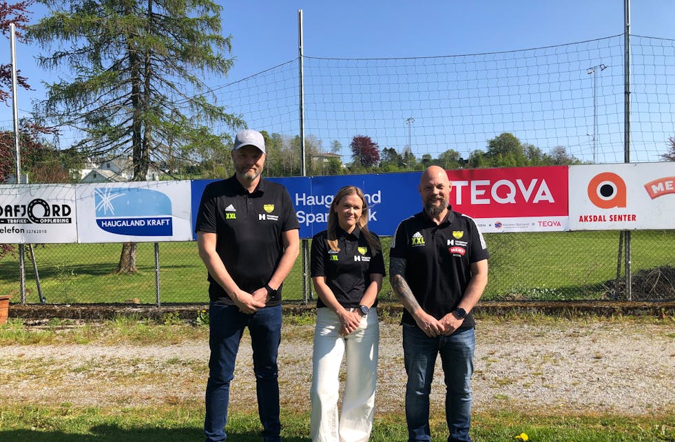 KJENT TRIO: De nye daglige lederne i Skjold IL har lang fartstid i klubben. Bjørn Skjoldevik, Stine Kringlebotten Myge og Rune Rydningen. Foto: Sarah Elise Falkeid