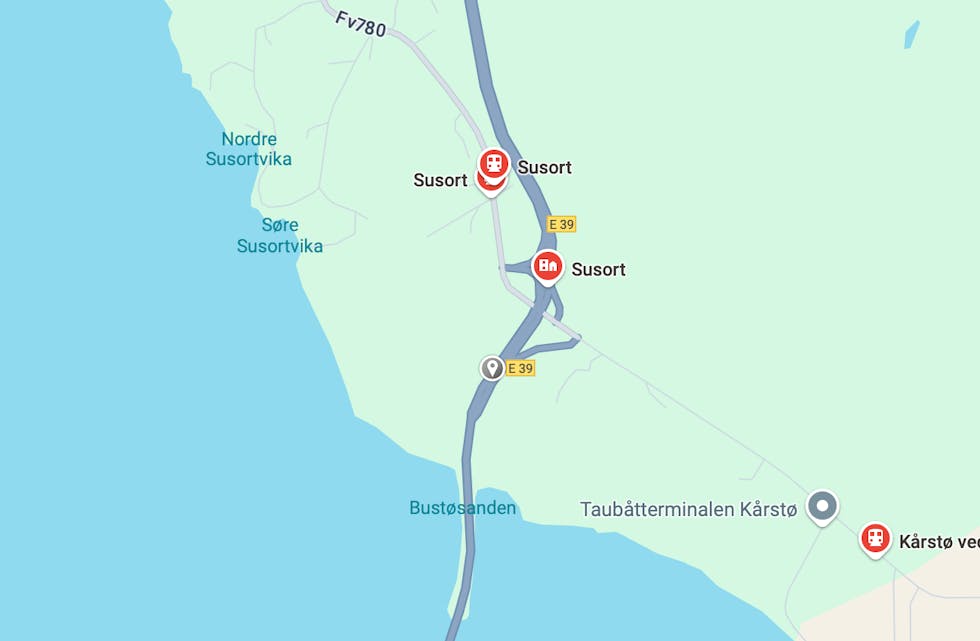 Politiet rykket ut til melding om traktorvelt fredag kveld. Skjermdump Google Maps.