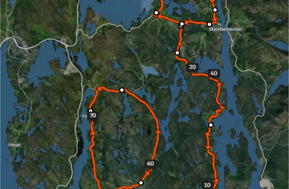 Slik ser løypekartet ut. Sundag er det tid for Tysværrittet.